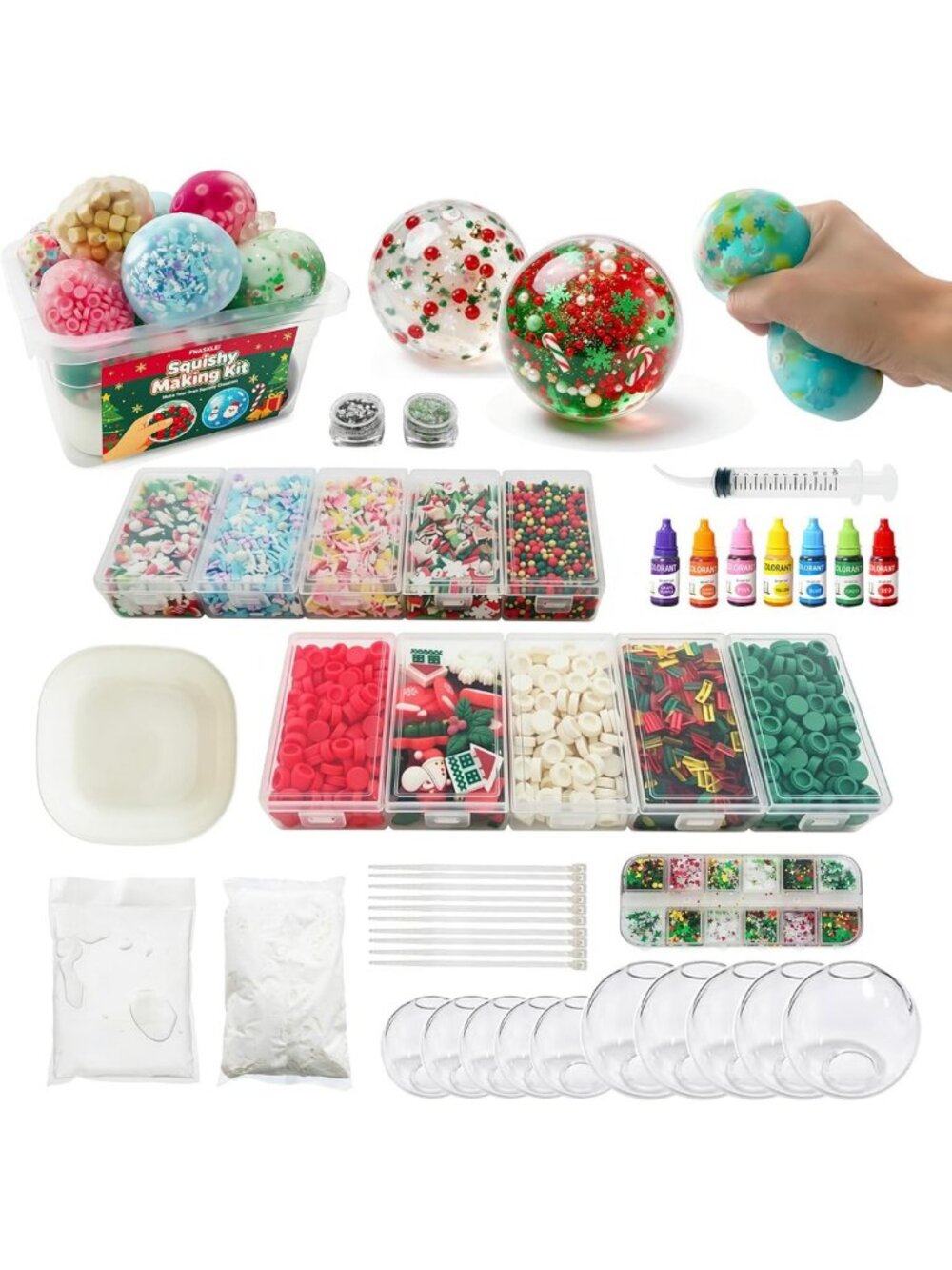 Christmas DIY Squishy Making Kit, Make Your Own Christmas Squishies Stress